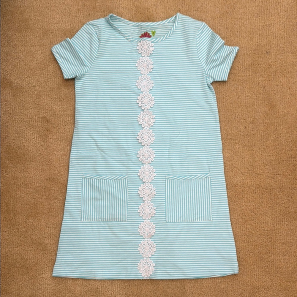 THREE FRIENDS Blue and White Striped Top